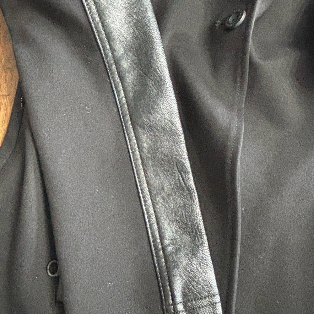 Blanc Noir Black Leather Hooded Jacket - Picture 5 of 6